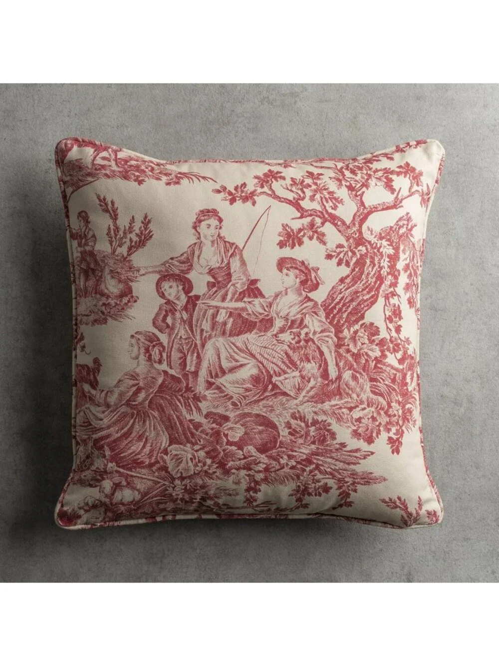 Decorative 18x18 Cotton Pillow Covers - Toile Throw Pillows for Couch & Chair